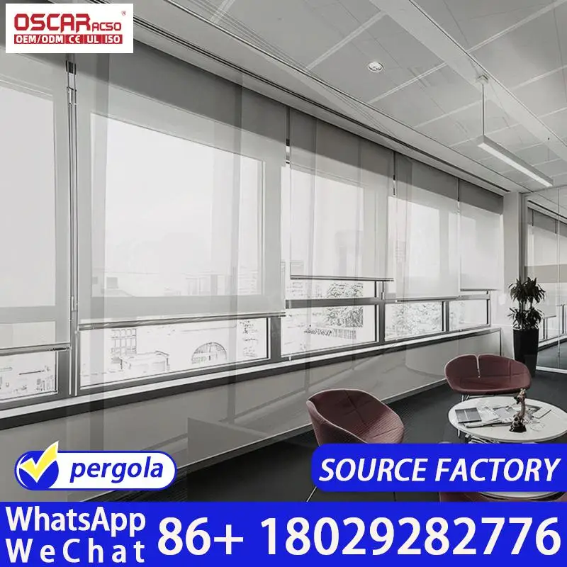 Waterproof Industrial Roller Shade Electric Smart Blind Window Curtain for Warehouse Garage Bathroom USA Heavy Duty Silent Motor
