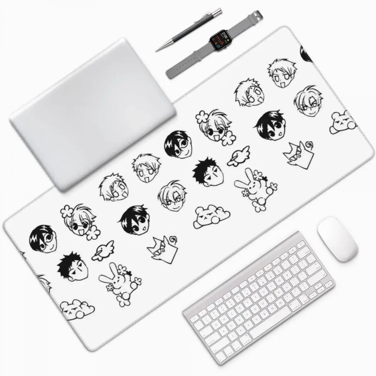 

Ouran Host Club Doodles Большой коврик для мыши Компьютерная клавиатура Коврик для мыши Игровой ПК Ноутбук Настольный коврик Офисные аксессуары Настольные коврики