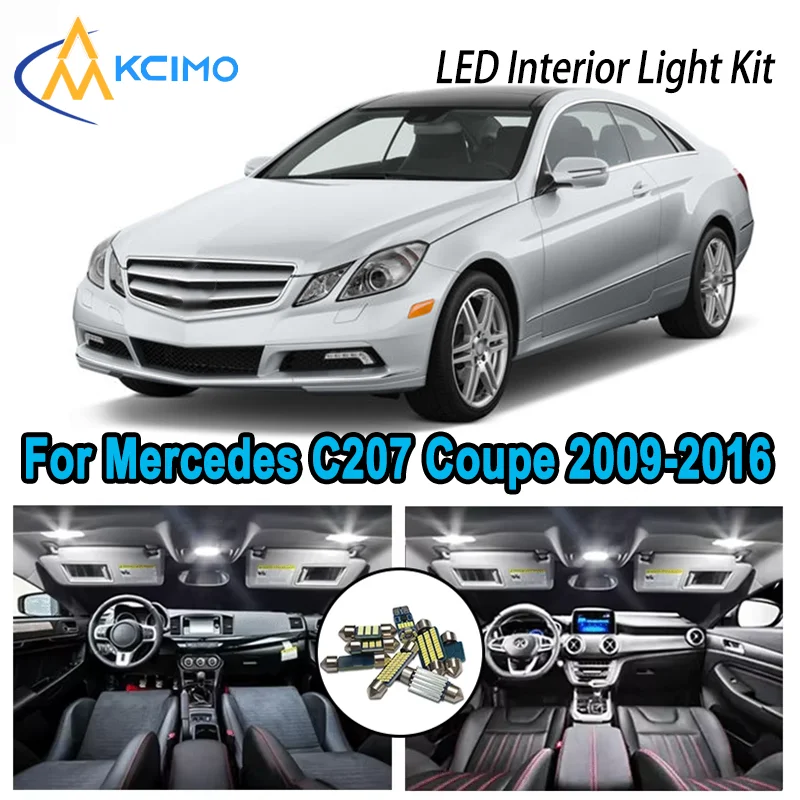 

Высококачественный светодиодный комплект для интерьера для Mercedes C207 Coupe 2009-2016 2010 2011, без ошибок, купольная карта премиум-класса, автомобильные лампы багажника
