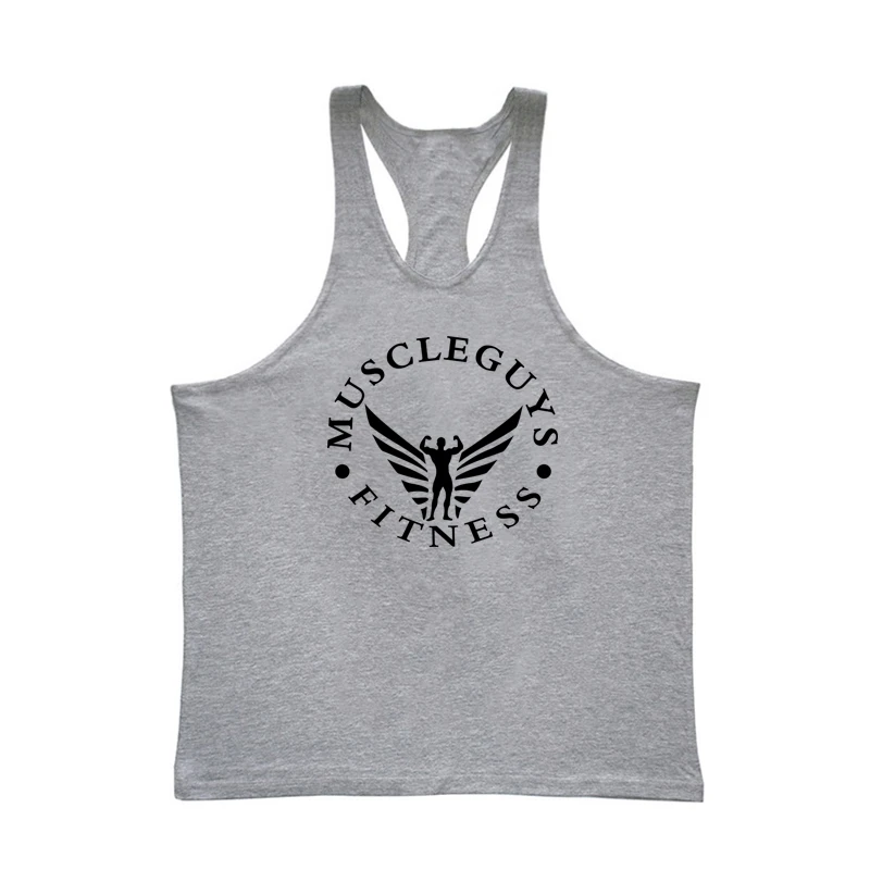 الحمالة سترة الصالة الرياضية كمال الاجسام اللياقة البدنية سترة القطن الرجال التدريب موضة الحمالات مريحة فضفاضة عضلات الظهر