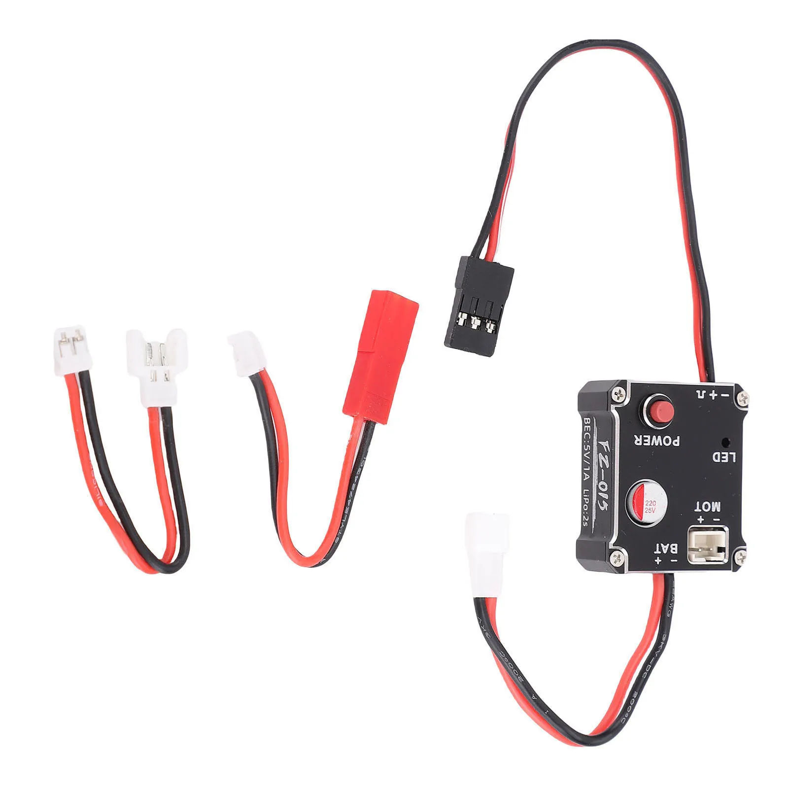 ESC สำหรับรถบังคับวิทยุ 1/18 1/24 แบบมีแปรงถ่าน ใช้แทน ESC ของรถ SCX24 1/18 1/24  ตัดไฟอัตโนมัติ  วัสดุอัลลอยด์  15A  ตัวควบคุมความเร็วอิเล็กทรอนิกส์