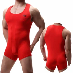 Sexy Männer Unterhemden Wrestling Singlet Einteiliges Trikot Sport Männer Bodysuit Nahtlose Overall Boxershorts Unterwäsche Ausbuchtung Beutel