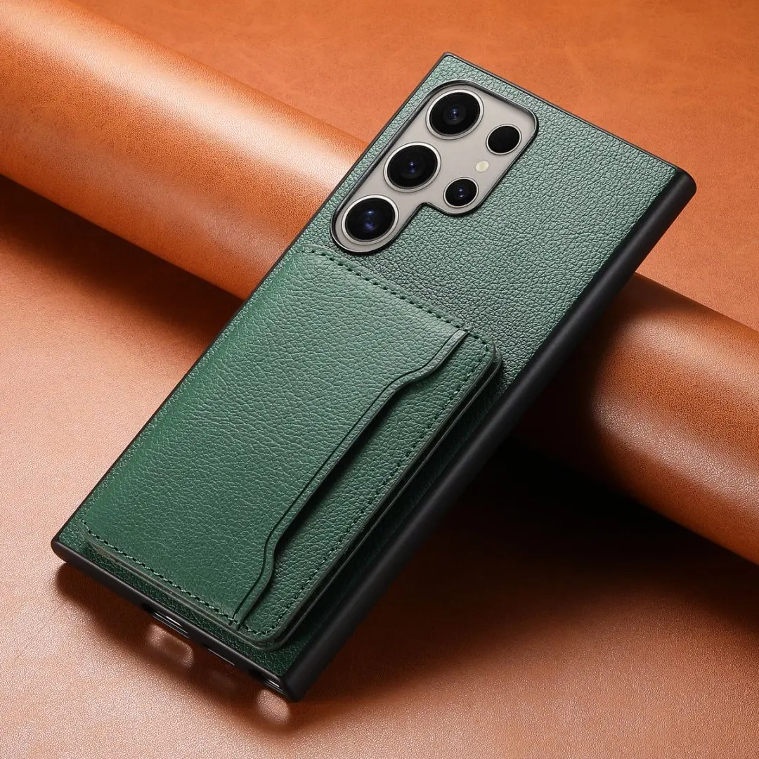 

Роскошный деловой чехол для телефона из искусственной кожи, чехол для Samsung Galaxy S25 Ultra S23 S24 Plus, слот для карт, держатель, чехол