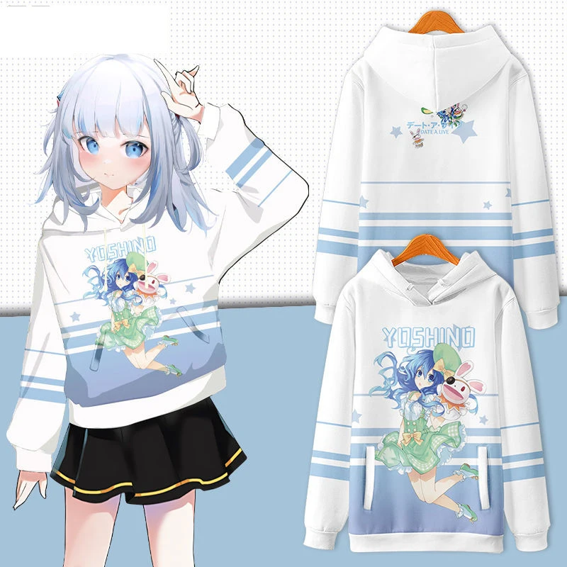 

Anime Date A Live Himekawa Yoshino Cosplay Hoodie Women Men Harajuku Sweatshirt Streetwear Hip Hop Pullover Hooded Jacket