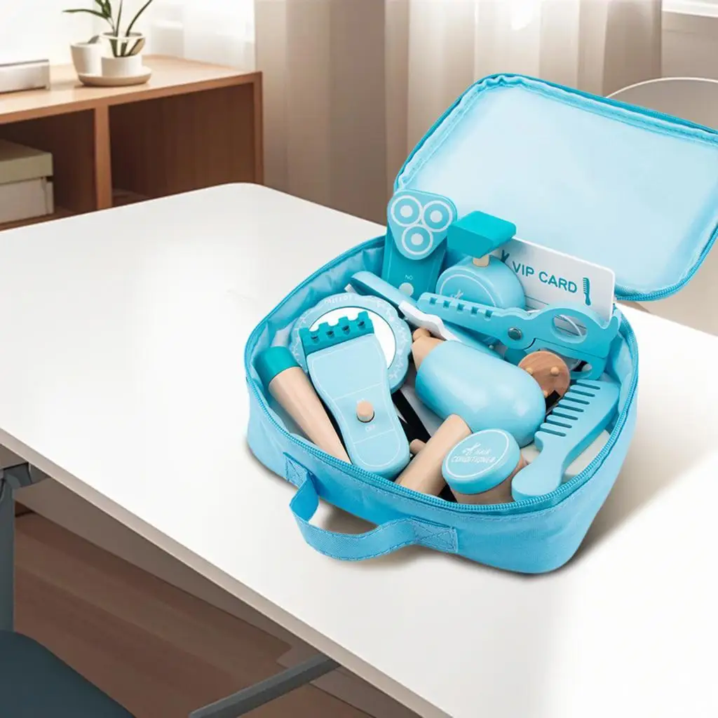 18x Make-up-Spielzeug-Set aus Holz, Rollenspiele, zum Anziehen, mit Aufbewahrungstasche, frühes Lernen, Spielen, Make-up-Beauty-Set für kleine Mädchen, Geschenke