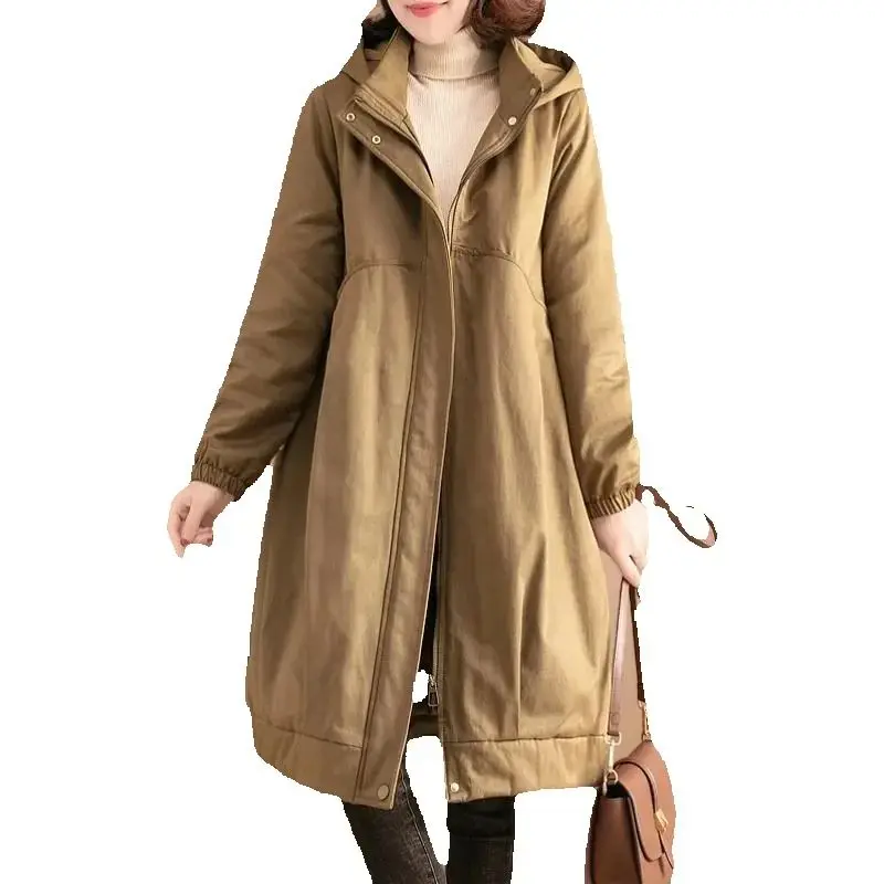 Oversized Plush Thick Parker Winter 2025 New Fashion Women's Loose Cotton Hooded Coats Female Casual Long Windbreaker Overcoat