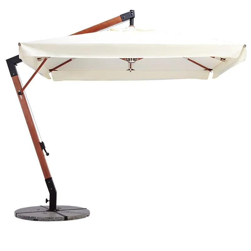 

Wood grain color aluminum alloy side umbrella, outdoor sunshade aluminum umbrella