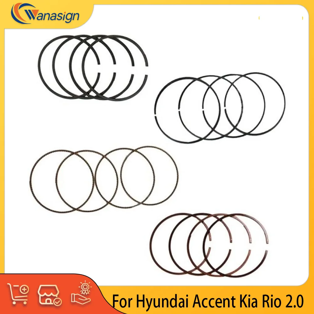 Engine Parts 4PCS Piston Rings Set Fit 2.0 L L4 Gas For Hyundai Kia 2.0L G4GC 1995-2012 OEM 23040-23200
