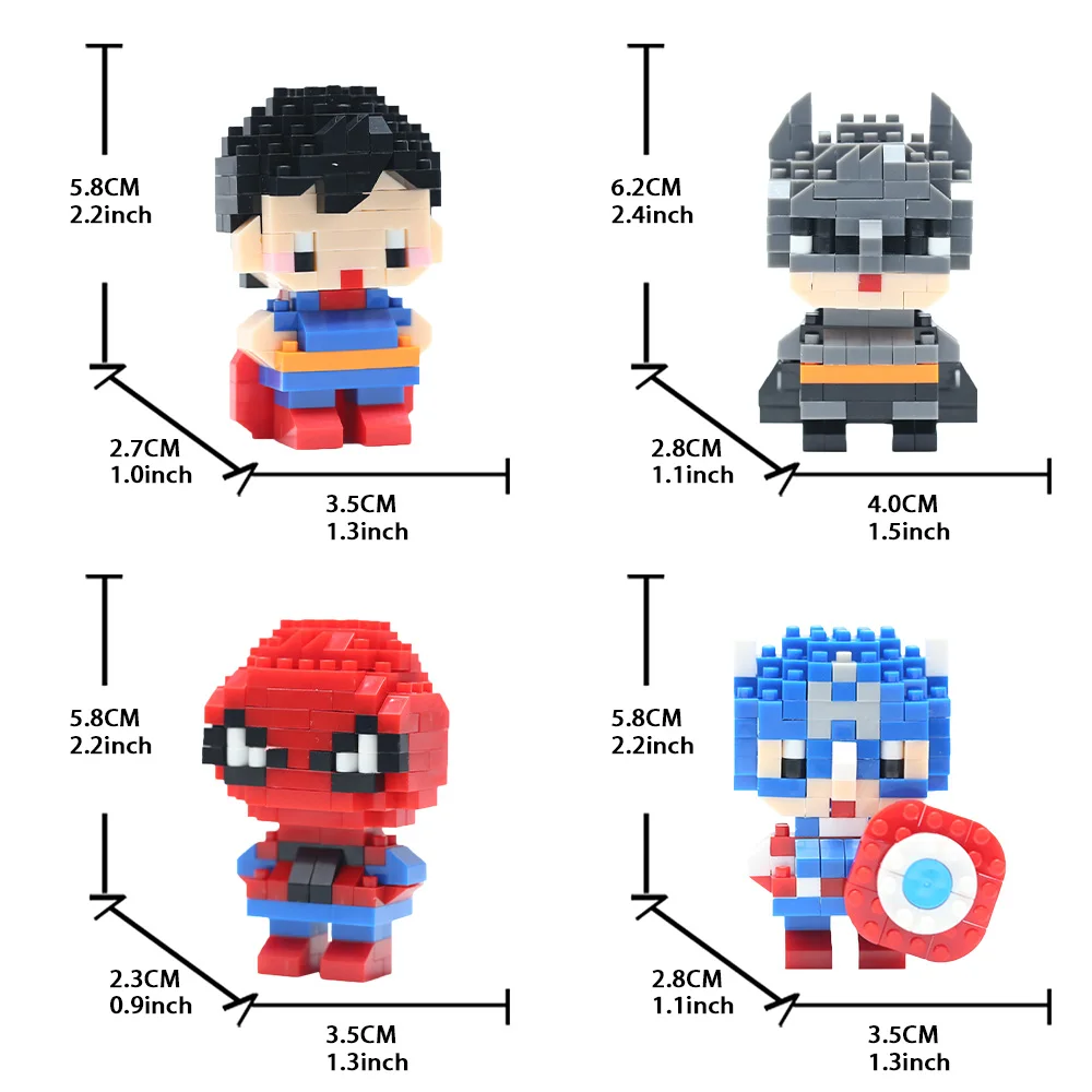 Blocs de construction Disney Mini Connectini, figurine de particules, modèle d'assemblage mobile, Puzzle de dessin animé, jouets de personnages pour cadeaux d'anniversaire