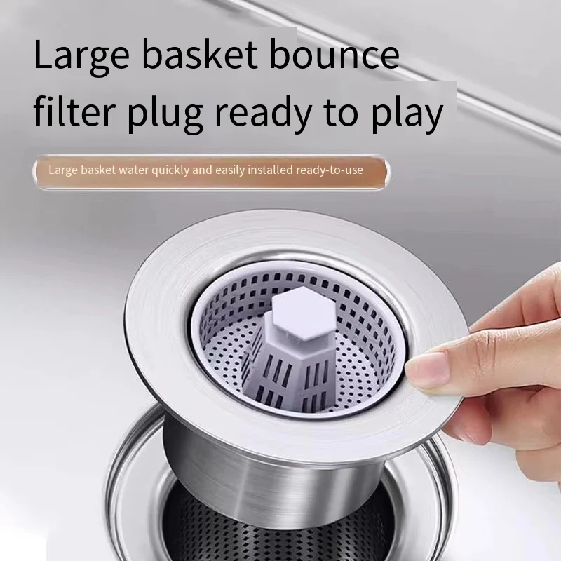 Kitchen Sink Drain Strainer plating  Pop Up Sink Stopper Anti-Clogging Sink Food Catcher Basket Odor Filter Sink Plug 음식물처리기