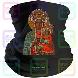 Black Madonna Of Czestochowa V2Christian Mary S Poland Black Bandana Balaclava Scarf Neck Gaiter Mouth Cover