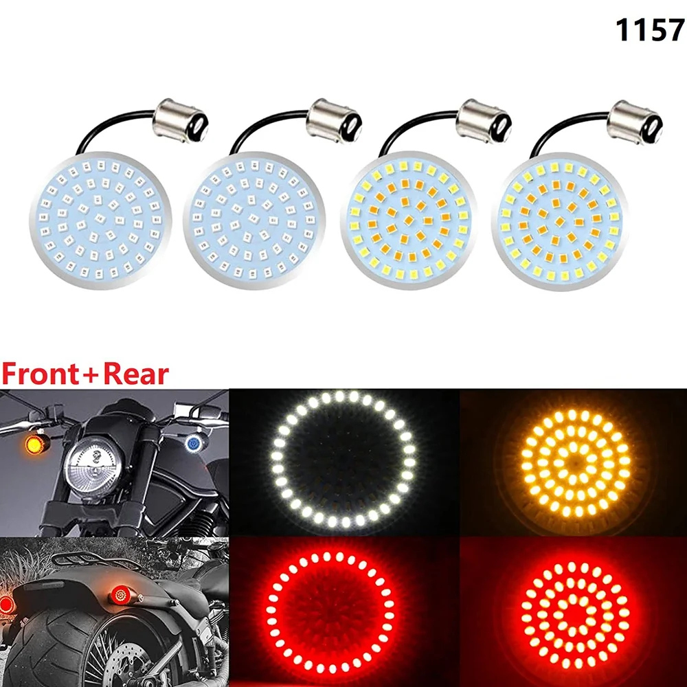 1157 LED Turn Signal Light Kit 1157 Base LED for Dyna Touring Sportster Softail Street Glide Road King