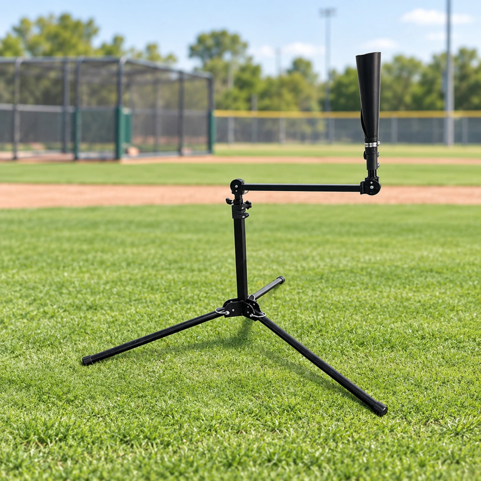 Adjustable Batting Tee with Tripod Base Sturdy Baseball Batting Tee Sports Training Equipment Long-Lasting Travel