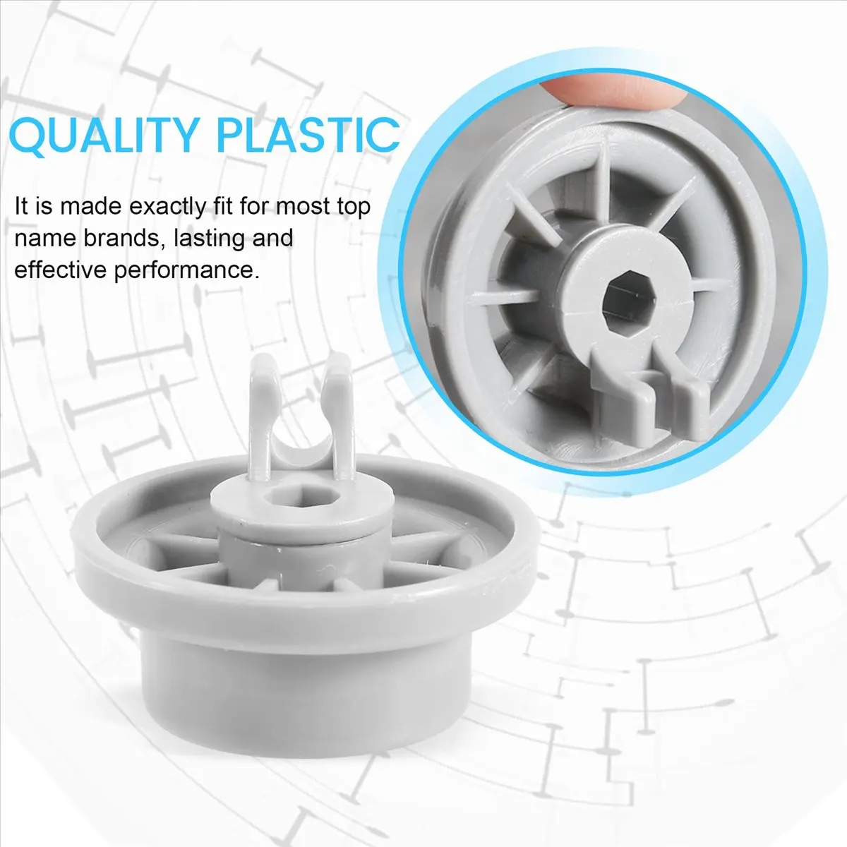 A78I 4Pack 165314 Dishwasher Lower Rack Wheel Replacement Part Fit for & Dishwashers-Replaces 420198 AP2802428