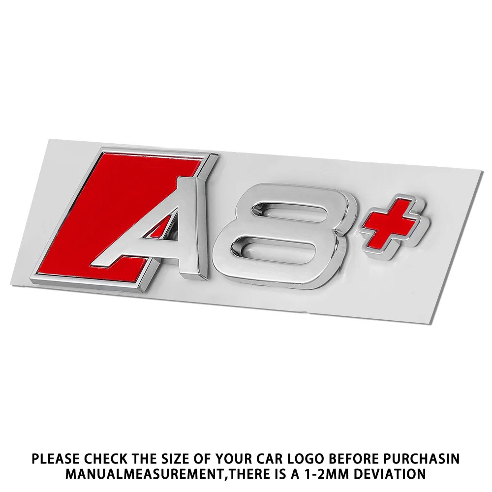 1pc 3D Aluminium für AUDI A3 A4 A5 A6 A7 A8 A3+ A4+ A5+ A6+ A7+ A8+ Auto Brief Hinten Stamm Stoßstange Emblem Aufkleber Schwanz Abzeichen Aufkleber