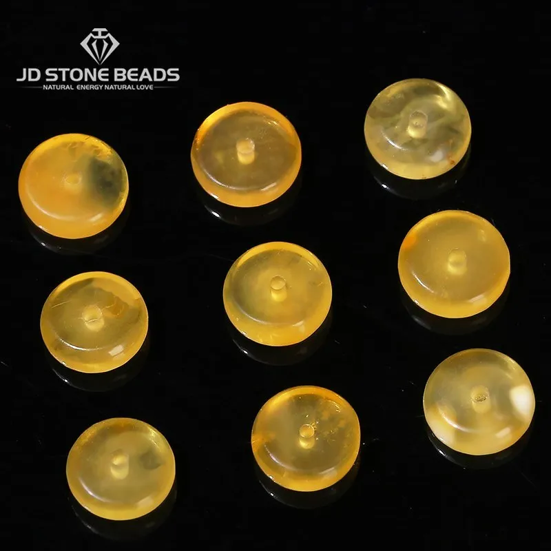 

10 Pcs/lot Natural Beeswax Amber Flat Bead Loose Spacer Disc Bead For Jewelry Making Diy Bracelet Necklace Accessory Findings