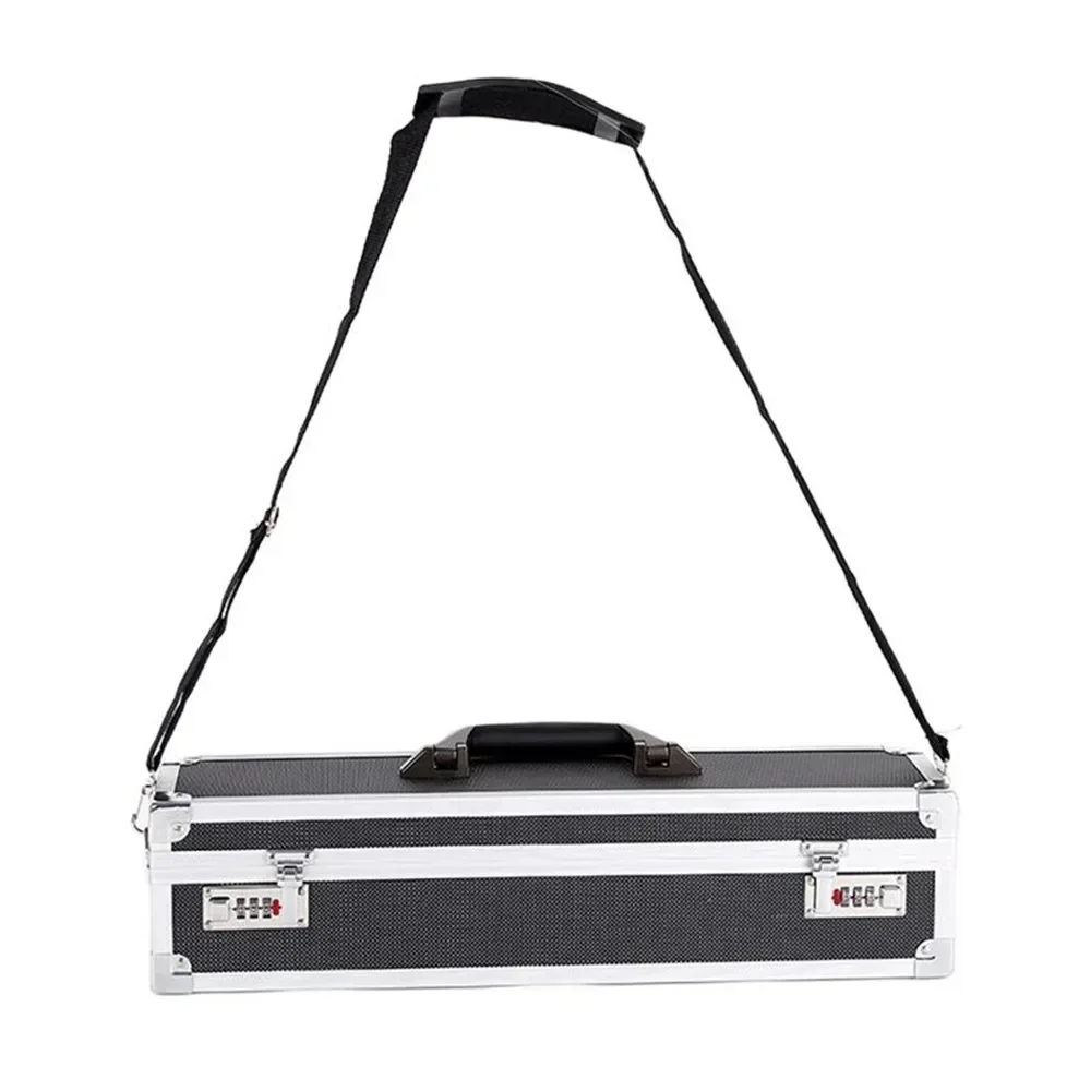 

Aluminum 50x12x12cm Tool Case-Foam Insert Storage Hard Case Organizer with Shoulder Strap for Knives Tool Box Pelican Case