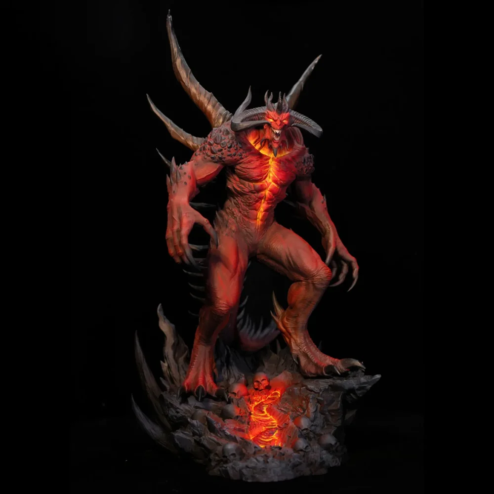 1PC Hell Demon Lord Diablo 3D High-precision Resin Printed Model Split Parts for White Model Kits DIY Coloring Self-assembly view 2