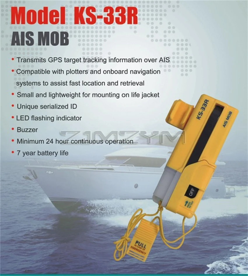 GPS AIS-MOB Personal Locator Beacon Smartfind KS-33R AIS MOB Tracker Transmits GPS Target Tracking Information Boat Accessories