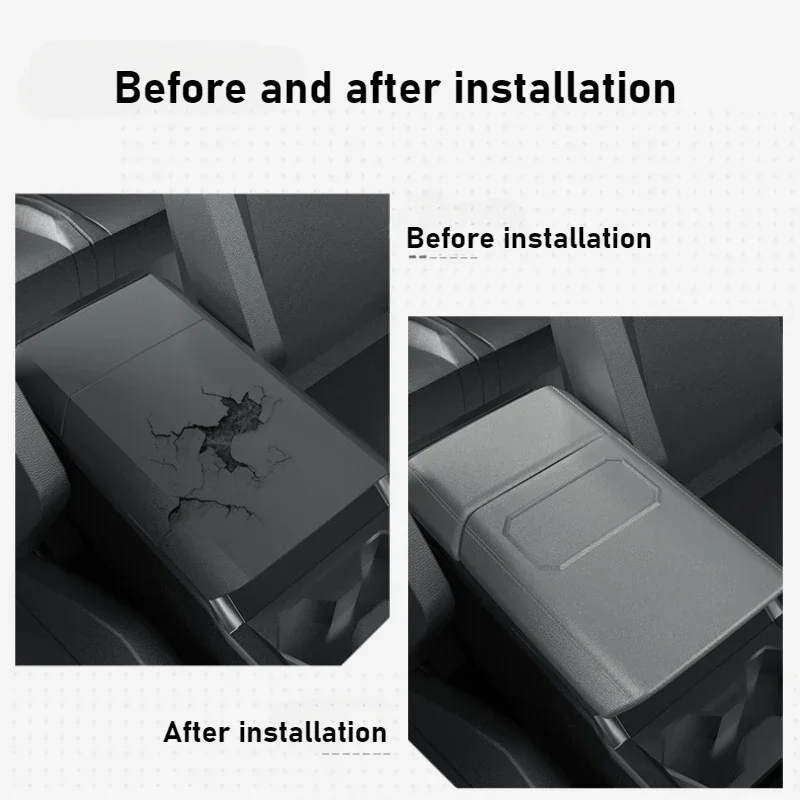 مسند الذراع صندوق الغطاء الواقي ل تسلا Cybertruck اكسسوارات السيارات TPE تخزين الهاتف المحمول المضادة للانزلاق قذيفة الداخلية 2024-2025