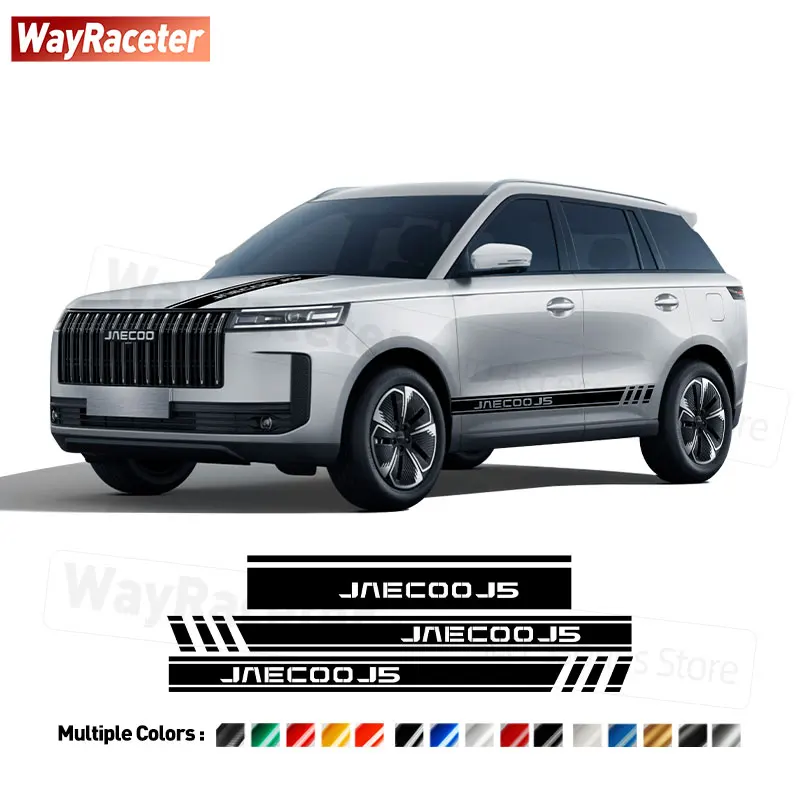 3 Pcs/Set Hood Stripes Sticker Door Side Skirt Carbon Fiber Vinyl Decal For Chery Jaecoo J5 2026 2025 2027 Exterior Accessories