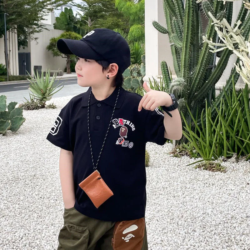 Boys POLO Shirt Fashion Korean style Short Sleeve Summer T-shirt Children\'s Clothing Casual School Boy Sport Outwear Tee 4-12Y