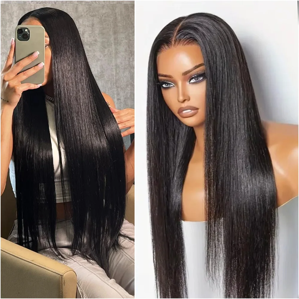 38 Inch 5x5 Kant Frontale Pruiken Braziliaanse 100% Menselijk Haar Bot Recht 13x6 13x4 HD Kant Voor Pruik Voor Vrouwen 200 Dichtheid Preplucked
