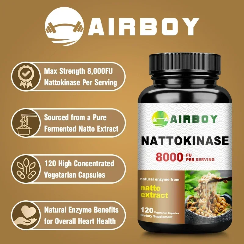 Nattokinase - يعزز صحة القلب بشكل عام، ويعزز الدورة الدموية، وصحة القلب والأوعية الدموية