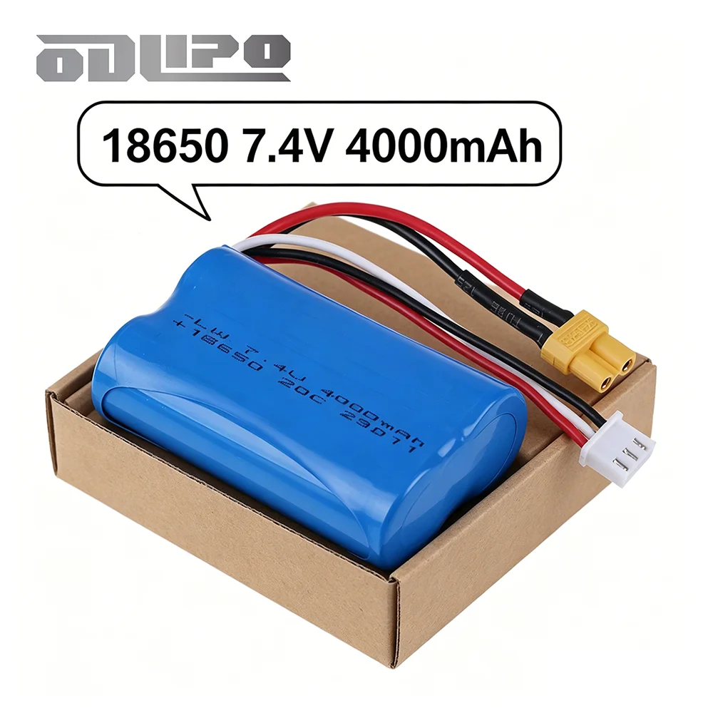 XT30-Stecker 7,4V 4000mAh Li-Ionen-Akku für HUINA 580 1580 1583 RC-Spielzeug Zubehör 7,4 V 2S Akku für 1580-005 Huina 550 583 582