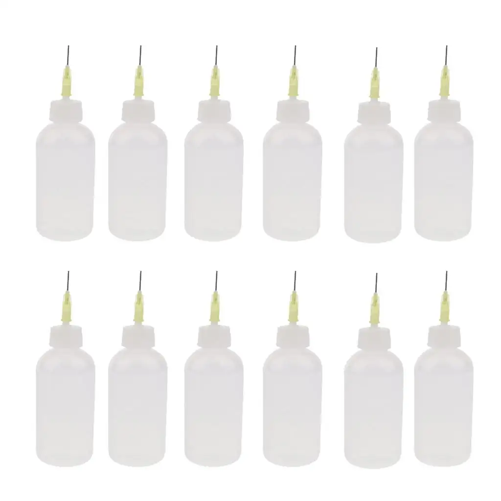 12 pcs. Needle tip glue bottle applicator plastic glue dispenser