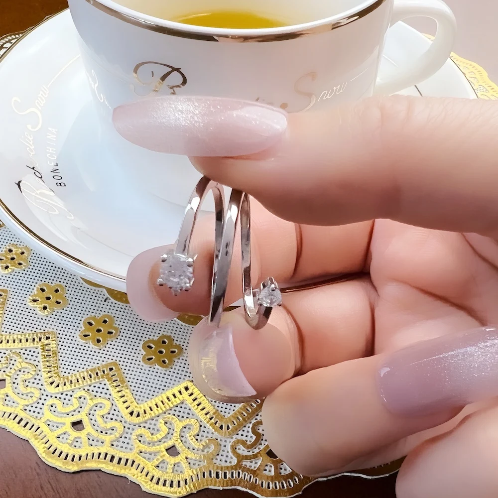 Arrow White Stones Open Ring Europe Trendy Find Jewerly For Women New Gift In 925 Sterling Silver