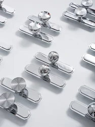 Furniture Bright Chrome Silver Cabinet Door Handle Wardrobe Door Shoe Cabinet Drawer Brass Hardware Handles