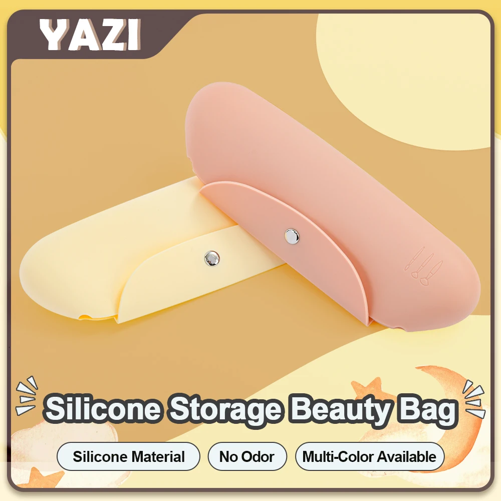 Portable Silicone Make Up Bags, Waterproof Storage Bag, Multifunctional Makeup Brush, Travel Bags