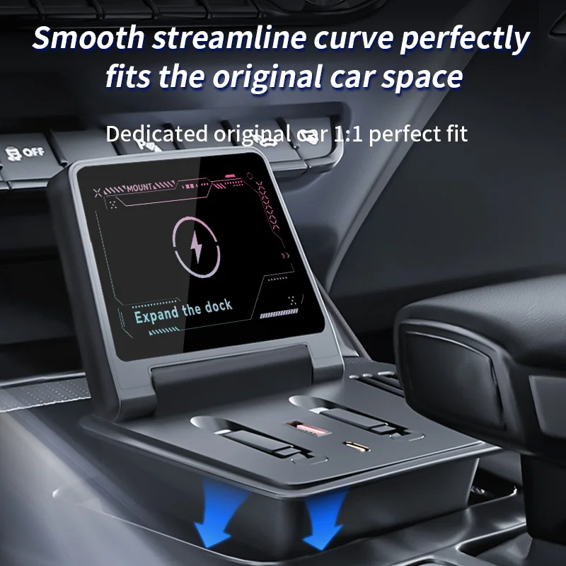 2021-2024 Voor Audi Q5 Auto Fast Charger Docking Station 130W Sigarettenaansteker Splitter Usb Converter