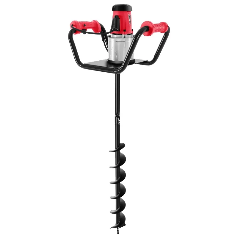 1500W Electric Post Hole Digger with 4inch Dril Earth Auger Digging Dril Planting Drill Holdhand Post Hole Auger for Garden