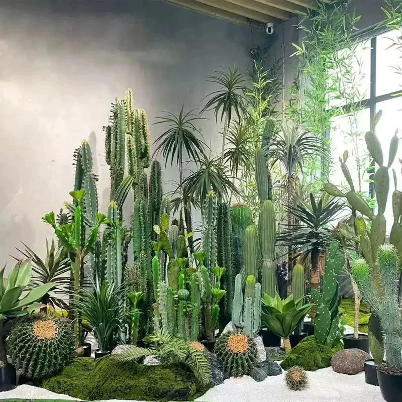 Simulation Cactus Large Plant Decoration Immortal Column Bonsai Floor Window Decoration Living Room Decoration
