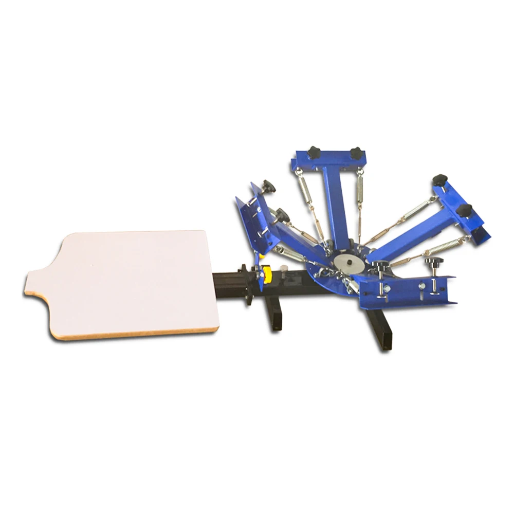 Machine de pressage d\'écran, 4 couleurs, 1 Station, pour impression sur soie, dispositifs réglables à Double ressort