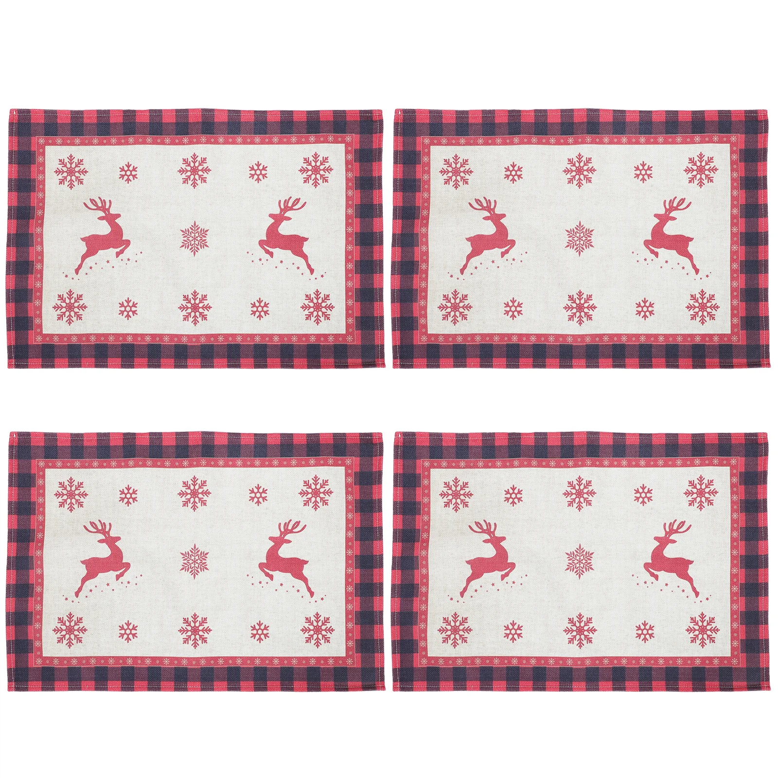 

4pcs Christmas Tree Placemats Xmas Mat Dinner Table Decoration Waterproof Table Pad Restaurant Decor Decorative Cushion