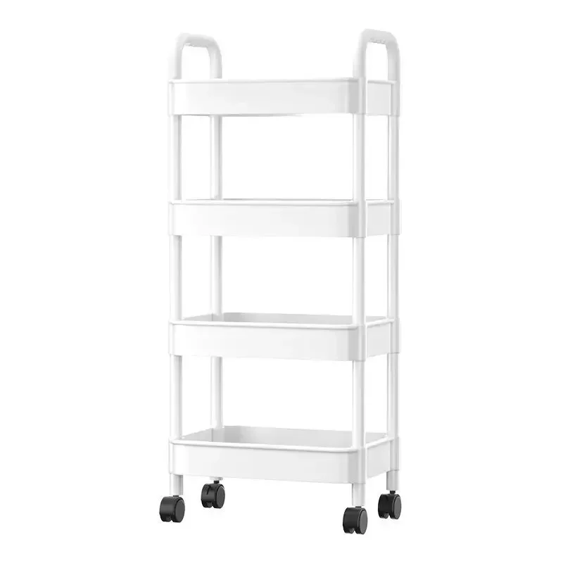 Trolley Storage Rack Kitchen Floor Bathroom Mobile Snack Multi-Layer Bathroom Baby Bedroom Storage Book Rack