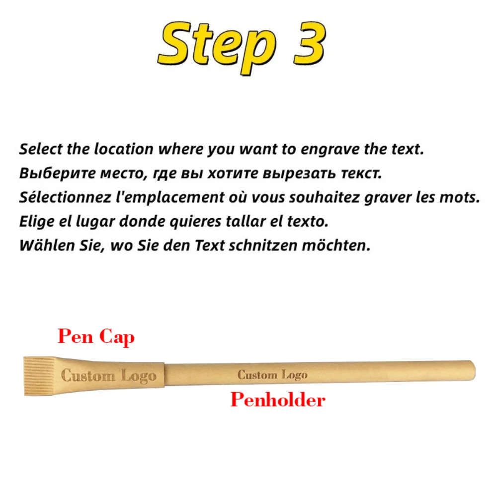 Disposable Ball Point Pen Paper Pen Environmental Biodegradable Engravable Custom Logo Name Trademark Advertising Pen