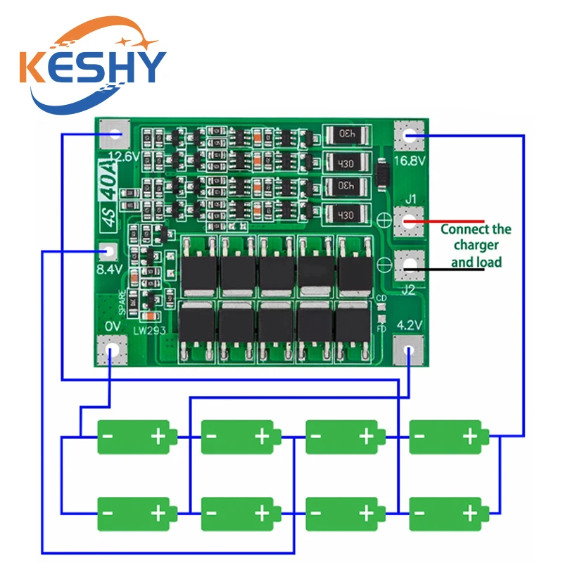 3S 4S 40A 60A Li-ion Lithium Battery Charger Protection Board 18650 BMS For Drill Motor 11.1V 12.6V/14.8V 16.8V Enhance/Balance