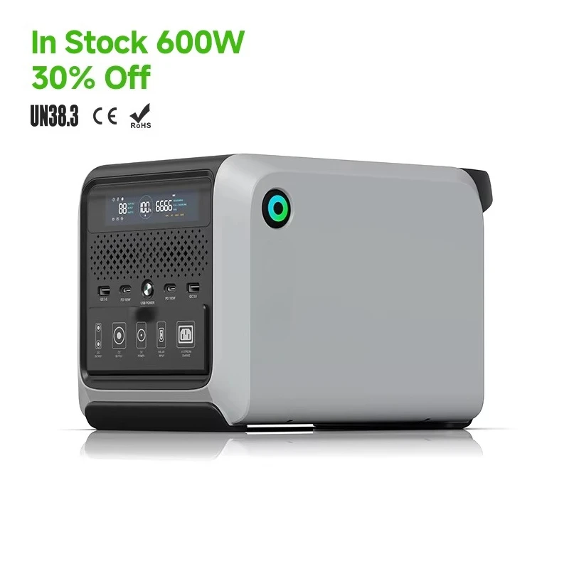 

Outdoor camping LiFePO4 battery lithium battery 600 watts wireless portable AC power station with solar panels, suitable for