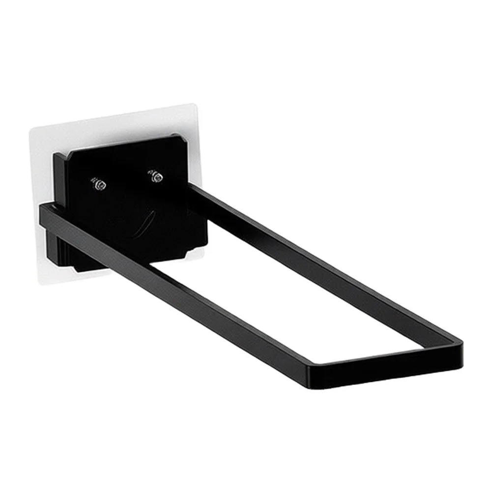 U Shape Stainless Steel Towel Holder SUS 304 for Bathroom Kitchen Cabinet Door 25x7.8x7.2cm Foldable Black Finish