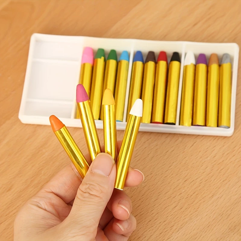 Pastelli per viso e corpo da 16 colori, bastoncini per trucco, trucco per pittura vibrante non tossico, kit di pastelli artistici per pittura viso e corpo per festival