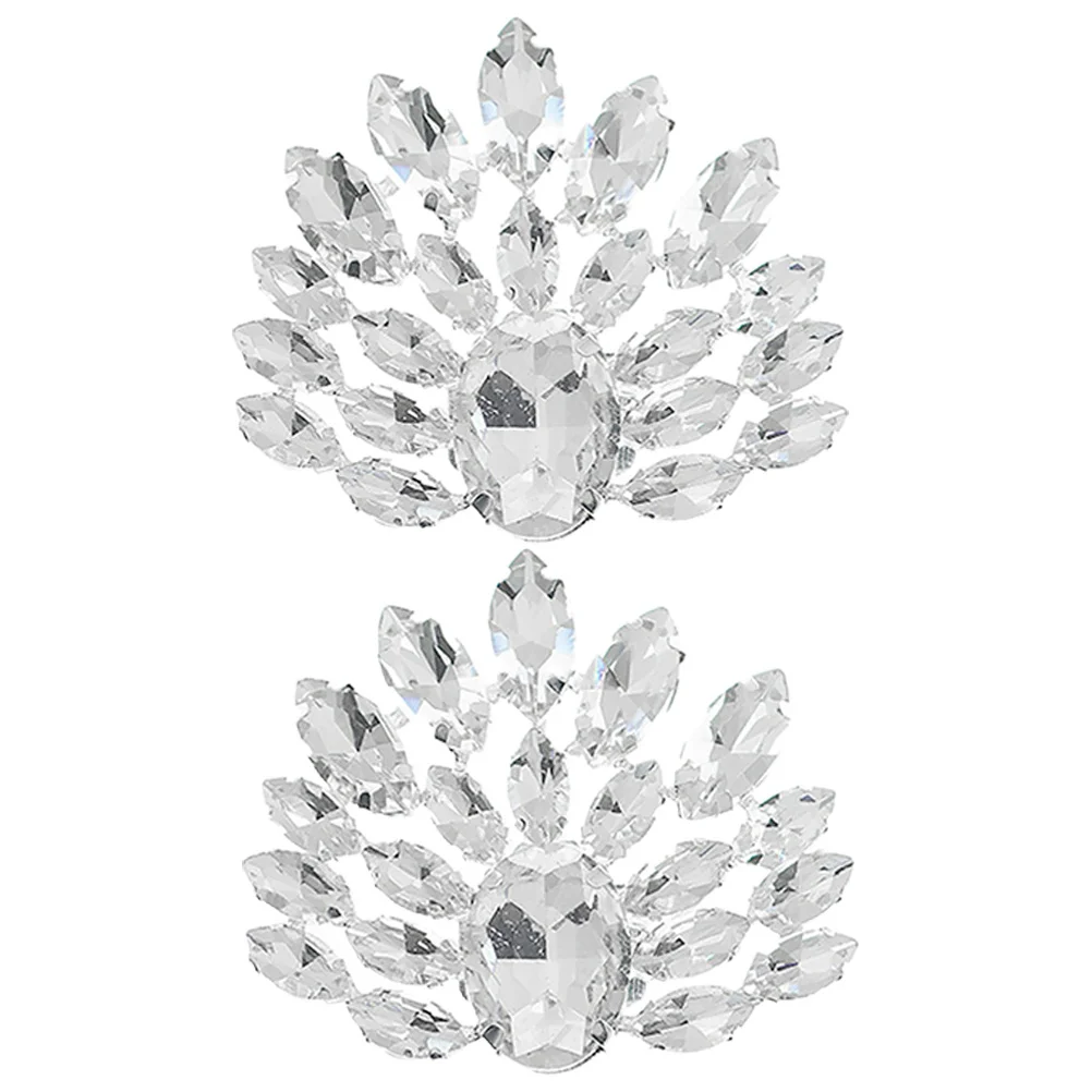 1Pair Bridal Rhinestone High Heel Shoe Clips Wedding Buckles Elegant Removable Shoe Ornaments for Women Shoes Dress Clips