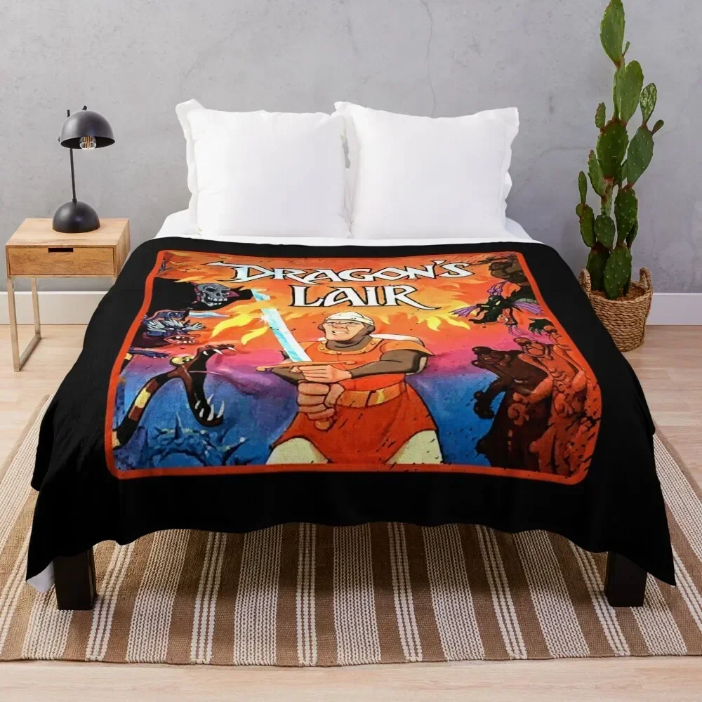 Vintage Dragon's Lair Throw Blanket for sofa Luxury Designer Soft Plush Plaid Single Blankets