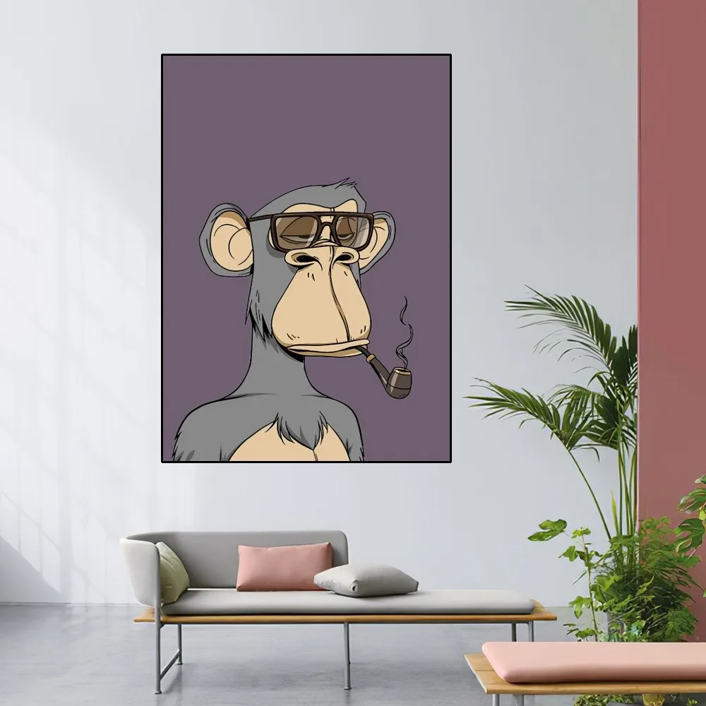 Creative Cartoon Monkey Bored Ape Poster Home Room Decor Livingroom Bedroom Aesthetic Art Wall Painting Stickers