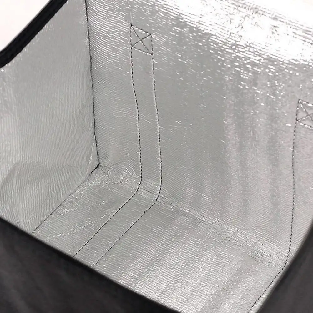 Isolierte Tasche: Hält Lebensmittel stundenlang warm & kalt – Einkaufstasche, weiche Kühltasche, Pizzawärmer, leicht & robust mit Reißverschluss – Detail 12