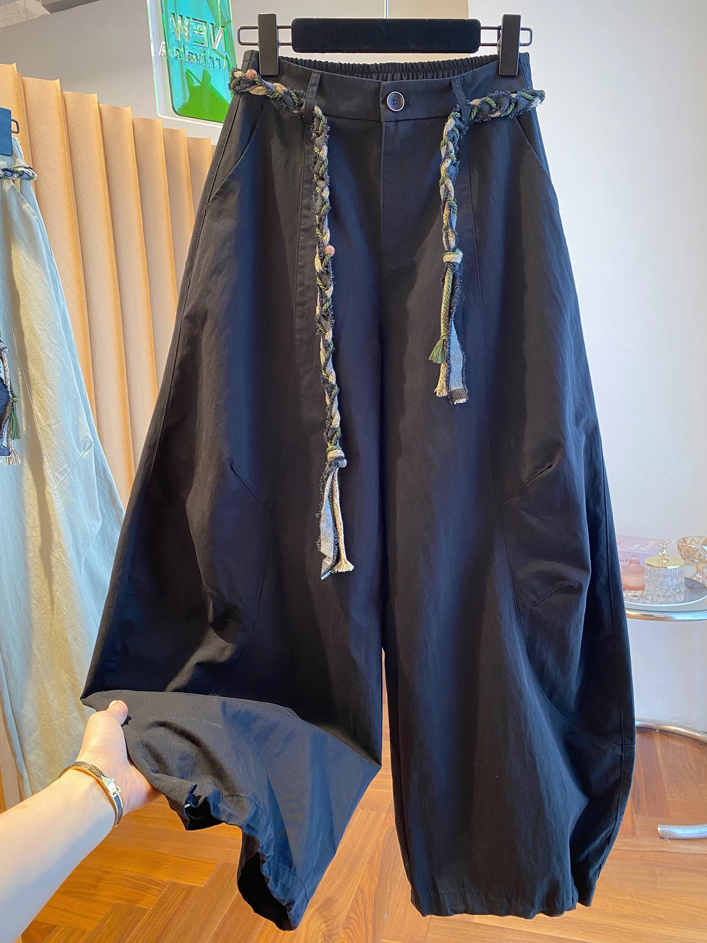 Hose für Damen, Baggy, Winter, Wolle, mit Fleece gefüttert, verdickt, gepolstert, Plüsch, Anti-Kälte, winddicht, Outdoor, Cargo-Stil, funktionell, Vintage