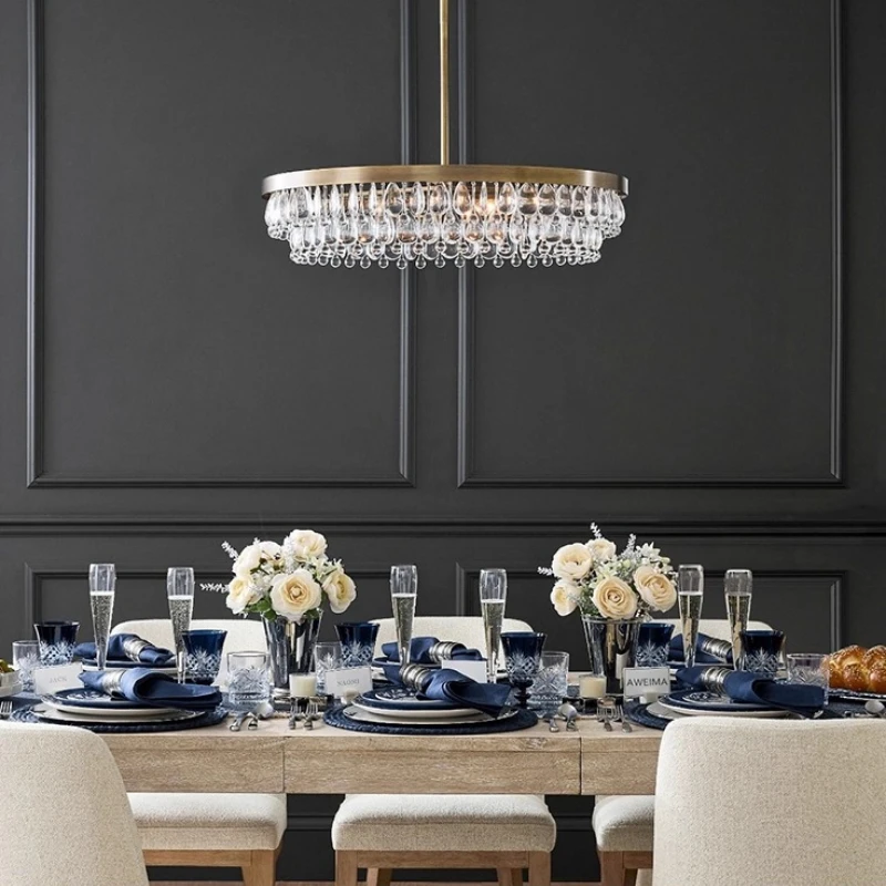 American Countryside Retro Living Room Crystal Chandelier Minimalist Hotel Front Desk Restaurant Study Homestay Villa Decoration